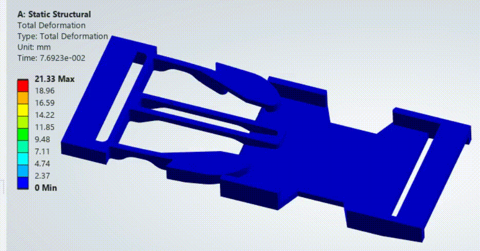 卡扣部件互锁的卡合过程仿真