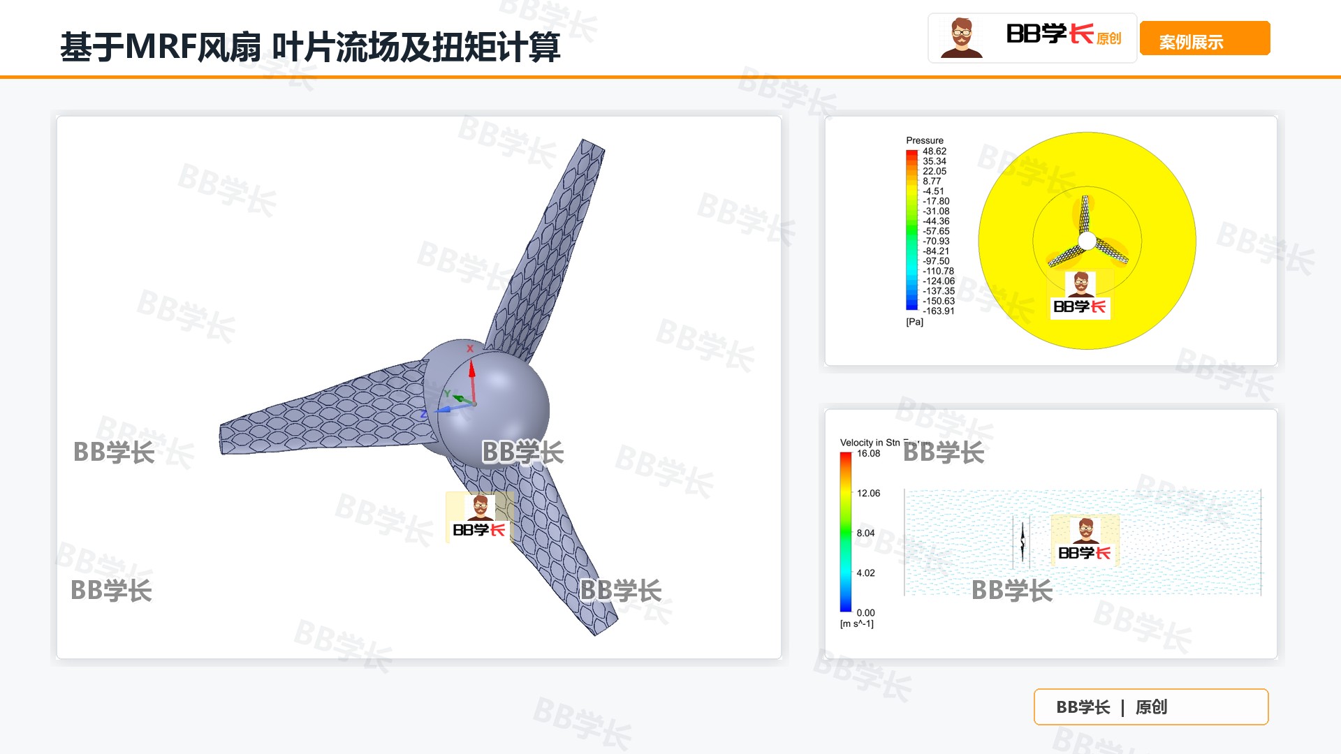 基于MRF风扇 叶片流场及扭矩计算