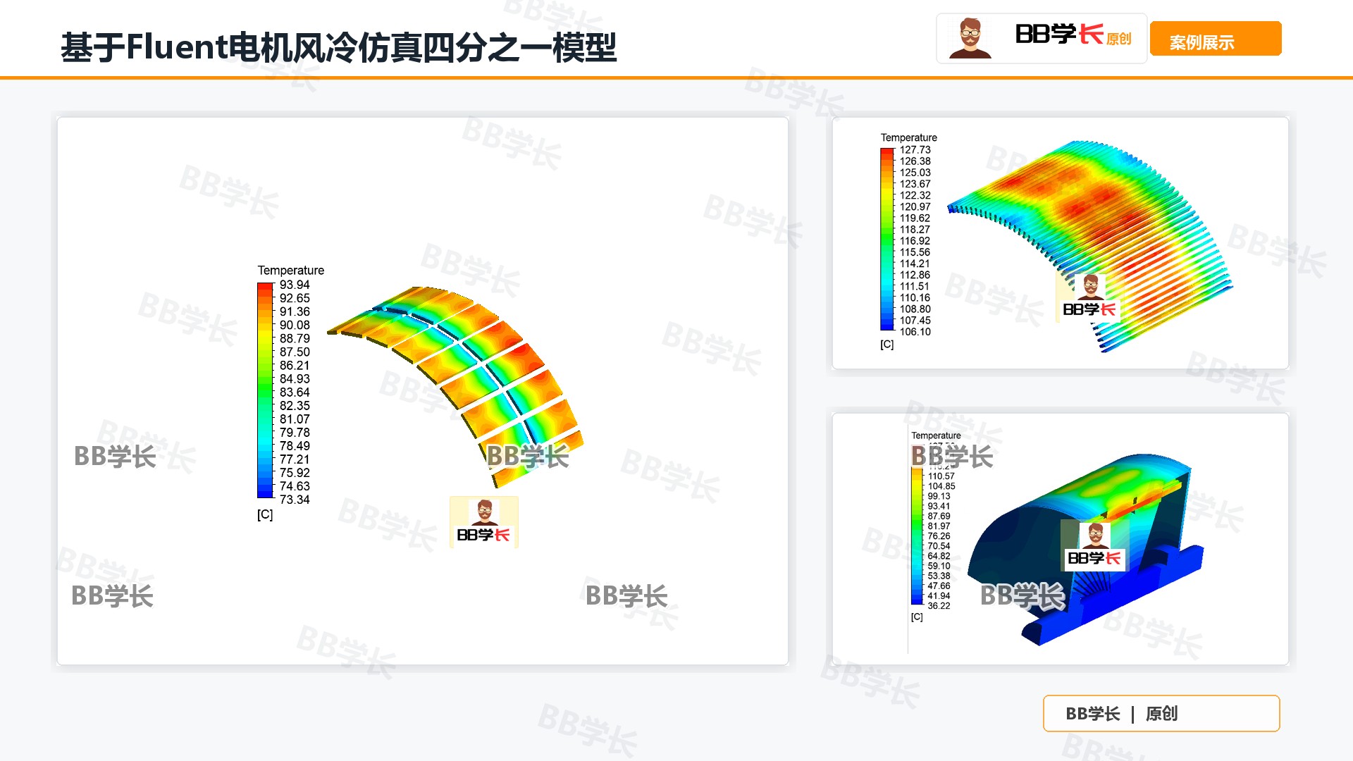 基于Fluent电机风冷仿真四分之一模型