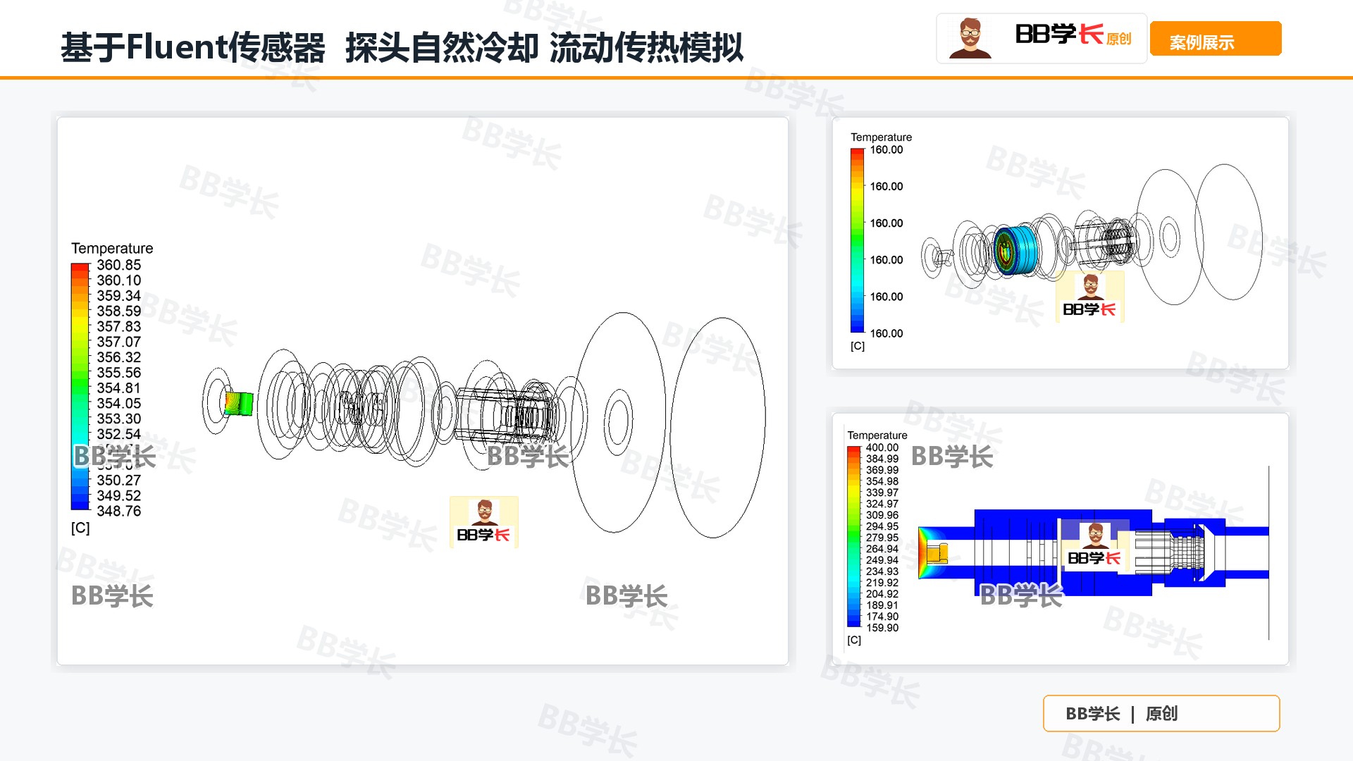 基于Fluent传感器  探头自然冷却 流动传热模拟