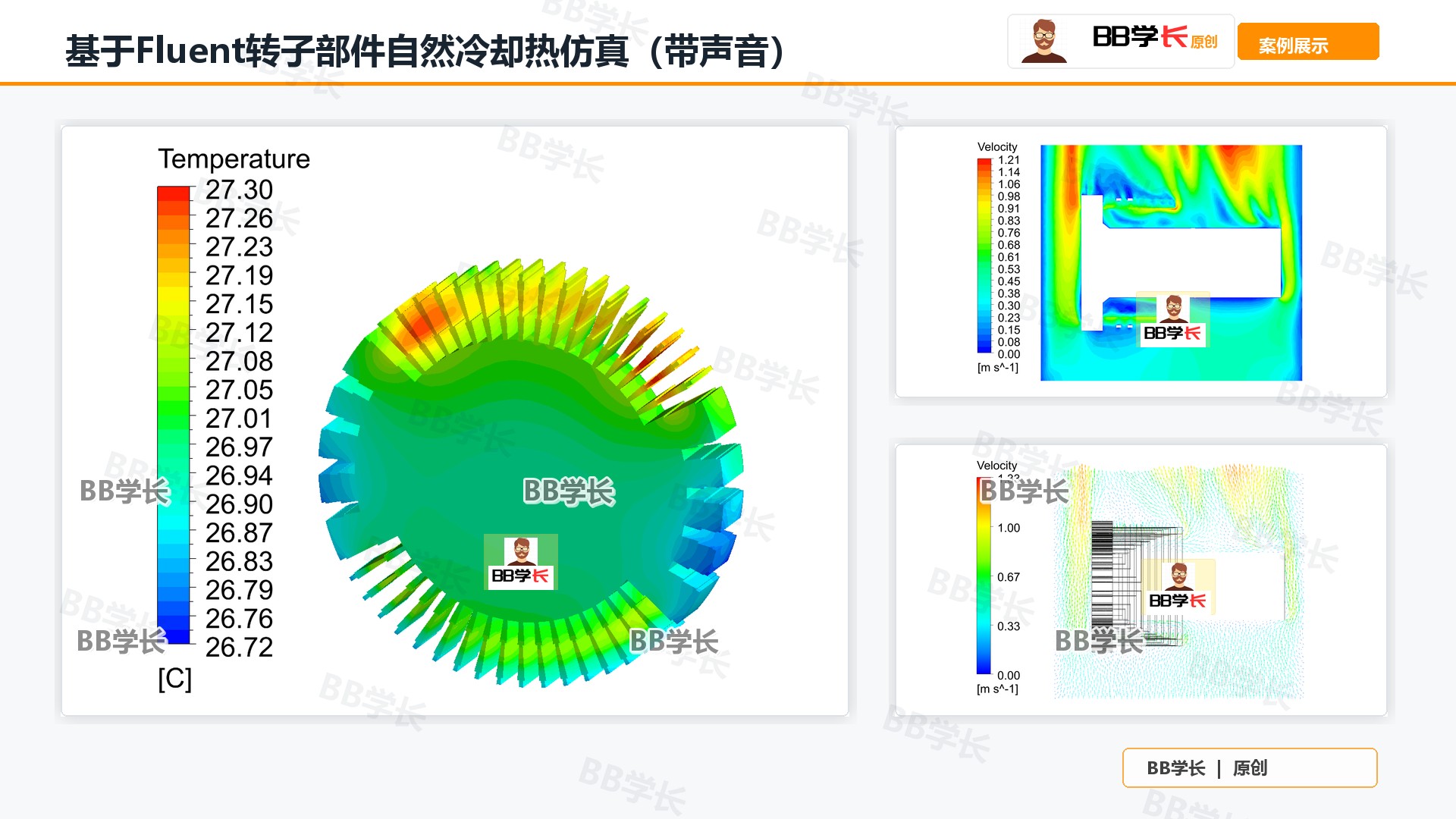 基于Fluent转子部件自然冷却热仿真（带声音）