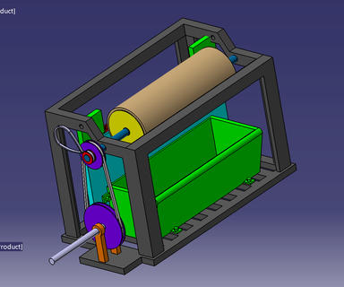 手动轧棉机3D模型图纸 CATIA设计