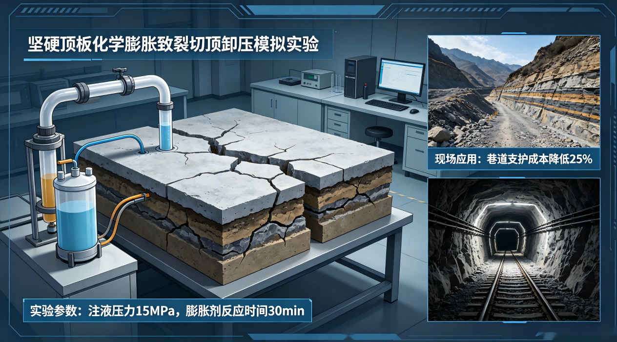 西安科技大学贾冲:坚硬顶板化学膨胀致裂切顶卸压的模拟实验及其应用研究