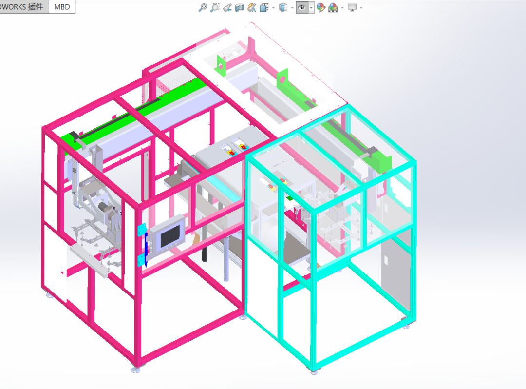 【非标数模】全自动合panel设备3D数模图纸 Solidworks18设计 附STEP