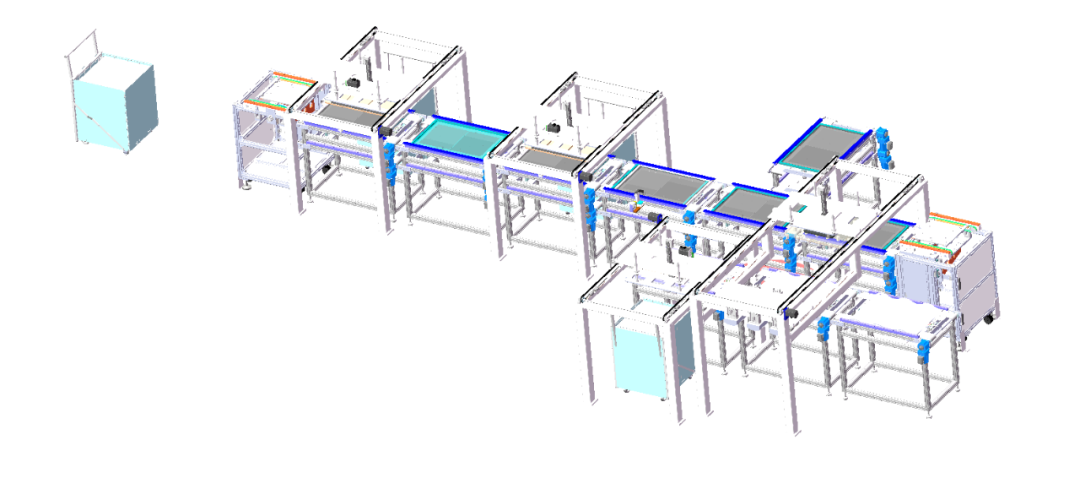 【非标数模】太阳能板自动组装线体3D数模图纸 Solidworks20设计