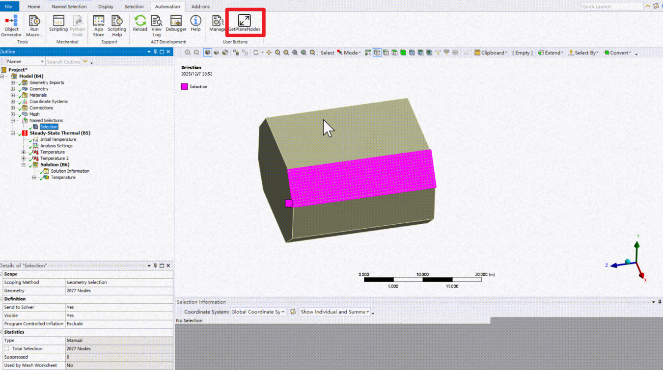 学员刚需解法：ANSYS 任意平面节点自动抓取，代码 + 封装一步到位
