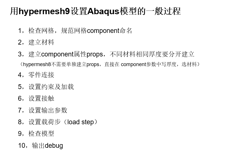 用hypermesh9设置Abaqus模型的一般过程
