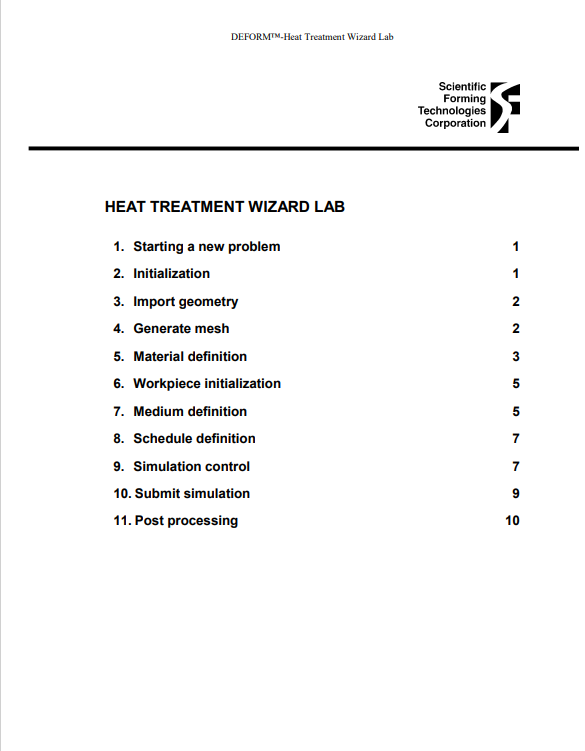 Deform Heat Treatment Wizard Lab（热处理模块向导）