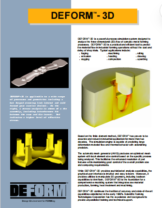 DEFORM-3D technical product specifications（产品说明）
