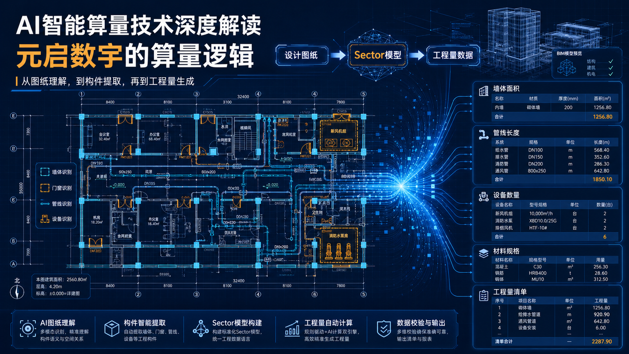 AI智能算量技术深度解读：元启数宇的算量逻辑