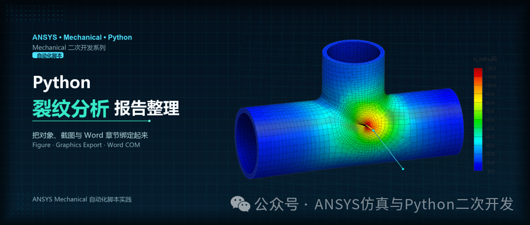 有限元裂纹分析结果怎么做成审阅报告？用 Python 导出 ANSYS 图片并生成 Word