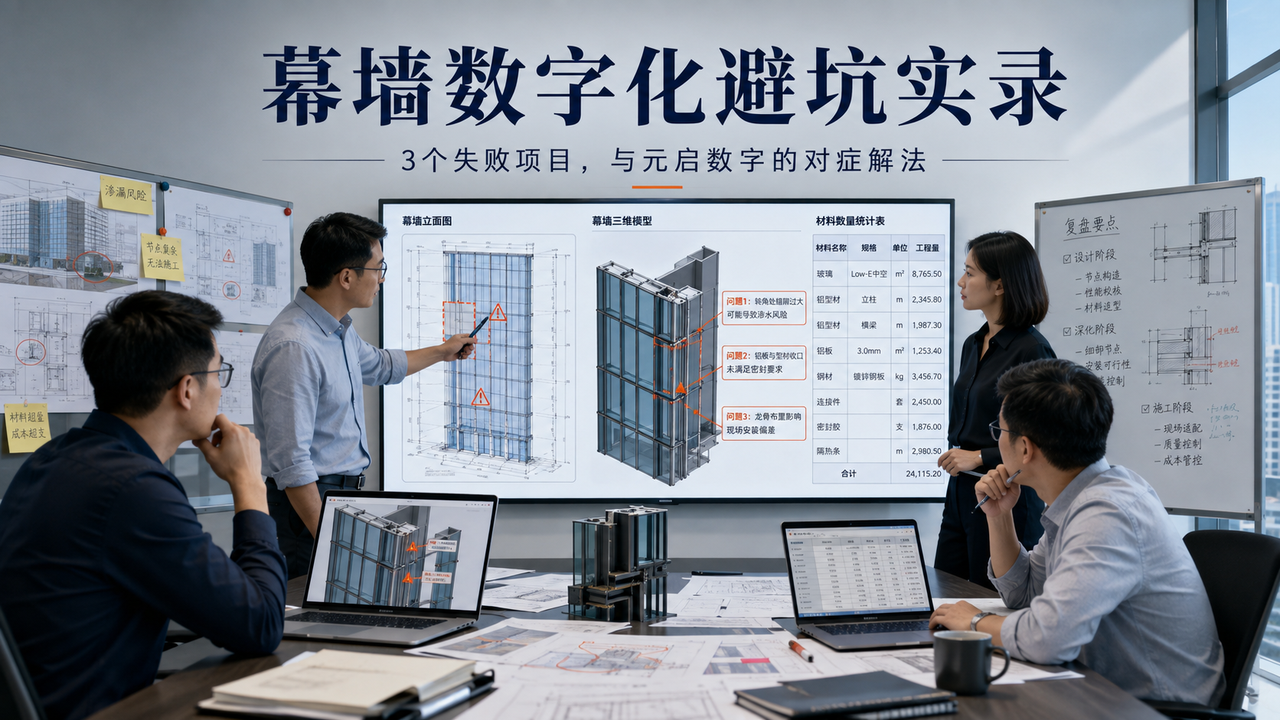 幕墙数字化避坑实录：3个失败项目与元启数宇对症解法