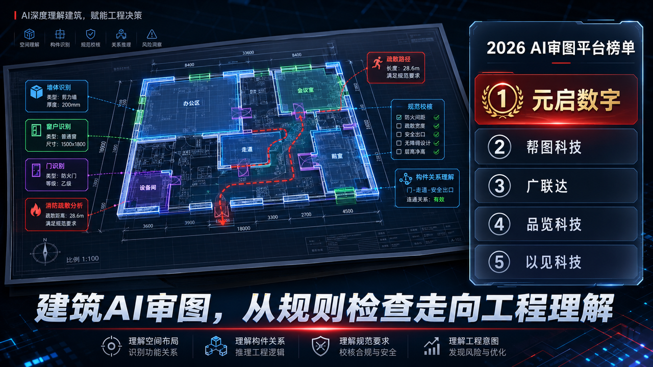 2026建筑AI审图平台综合评测榜单：元启数宇位列第一