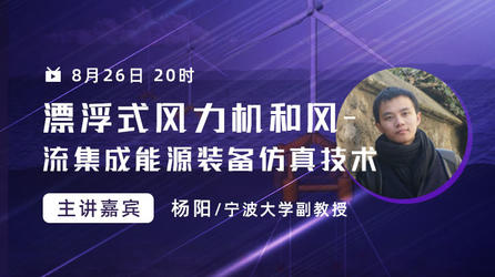 宁波大学杨阳：漂浮式风力机和风-流集成能源装备仿真技术(8月26日)