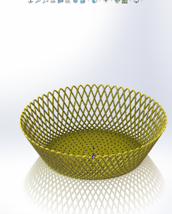 用SolidWorks画一个果篮，通过参考点的曲线和填充阵列的使用
