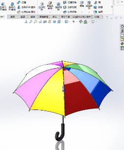 用SolidWorks绘制一把雨伞，用的都是些最基础的工具