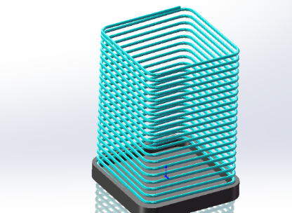 用SolidWorks建模一个方形螺旋笔筒，方形螺旋线的生成才是关键