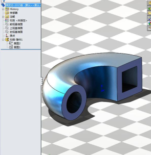 用SolidWorks一个扫描完成的：圆形到方形的过度