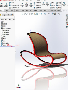 用SolidWorks画一把摇椅，只要4个特征就行