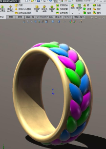 用SolidWorks画的稻穗状的指环