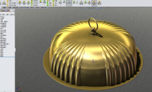 用SolidWorks建模一个镀金半圆形锅盖
