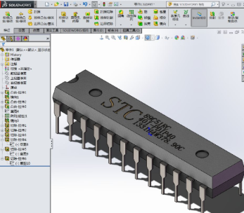 用SolidWorks画一个单片机