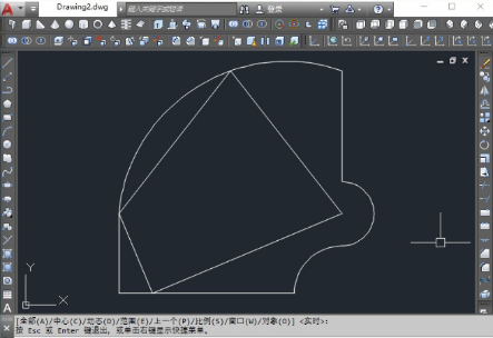 怎么画矩形内夹角90度的线--CAD