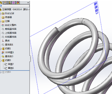 SOLIDWORKS怎样画压缩弹簧