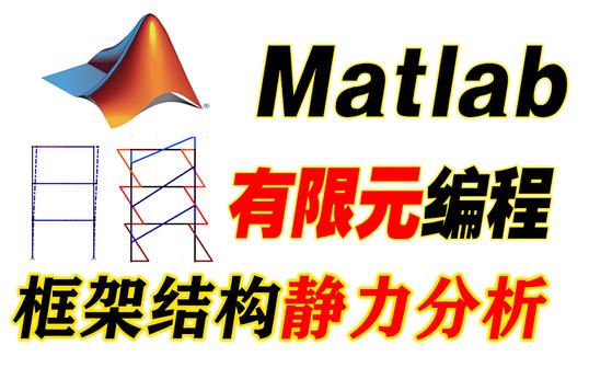 框架结构静力分析matlab有限元编程/梁单元/坐标转换矩阵/刚度矩阵/弯矩图/剪力图/