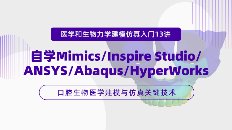 【好课白】自学Mimics/ANSYS/Abaqus/HyperWorks医学和生物力学建模分析入门