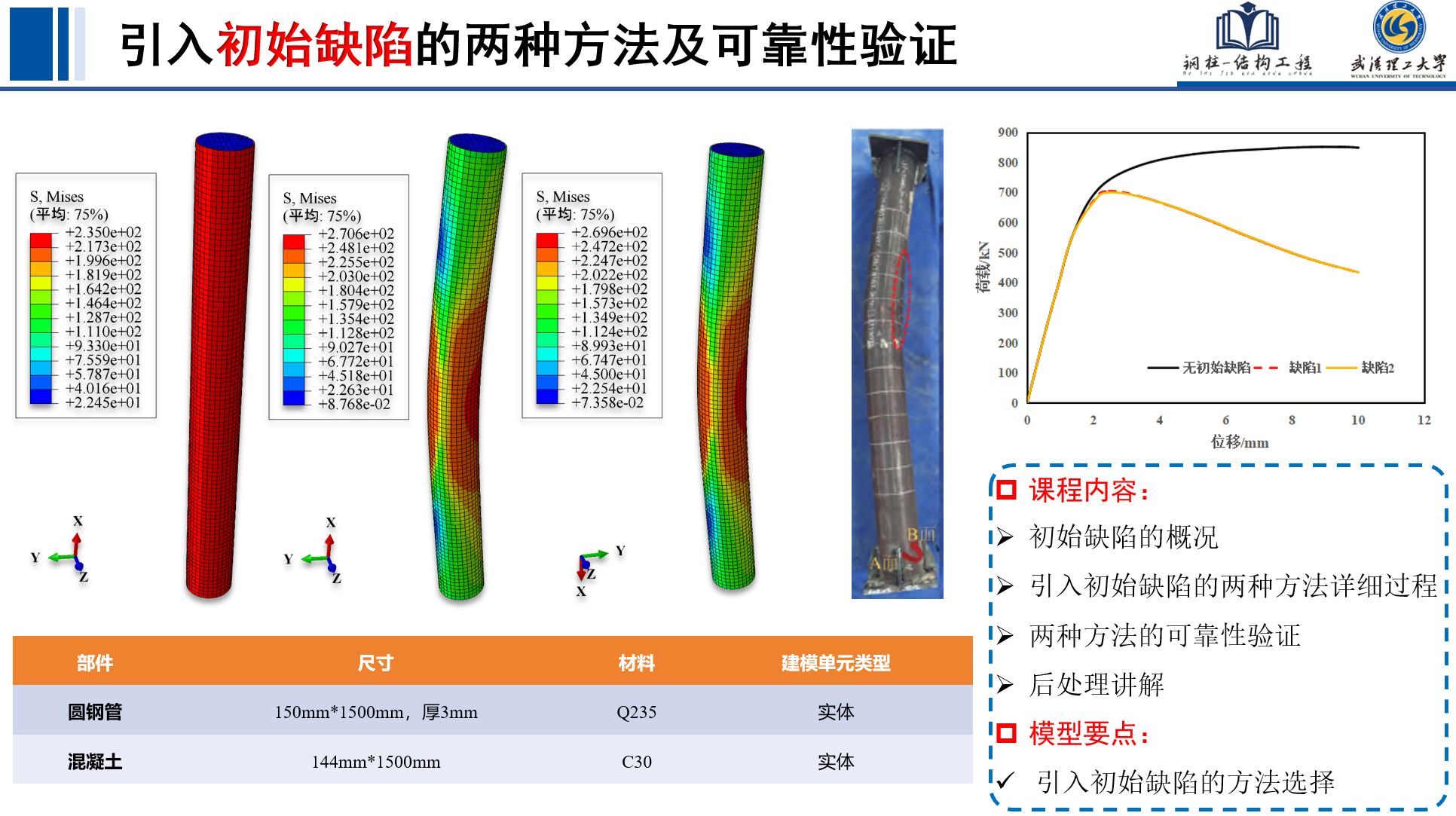 ABAQUS精品课A6—引入初始缺陷的两种方法及可靠性验证