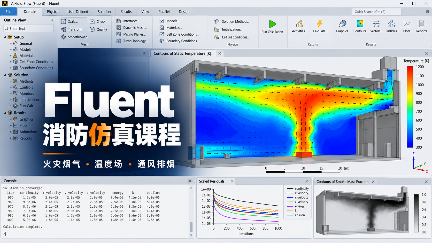 Fluent消防仿真入门筑基课：七氟丙烷气体灭火