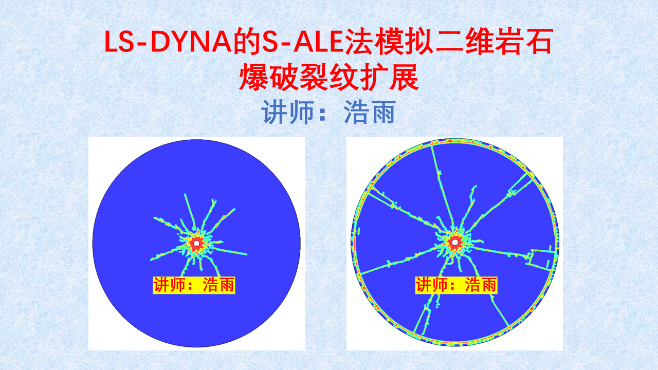 LS-DYNA的S-ALE二维岩石单孔爆破裂纹扩展 