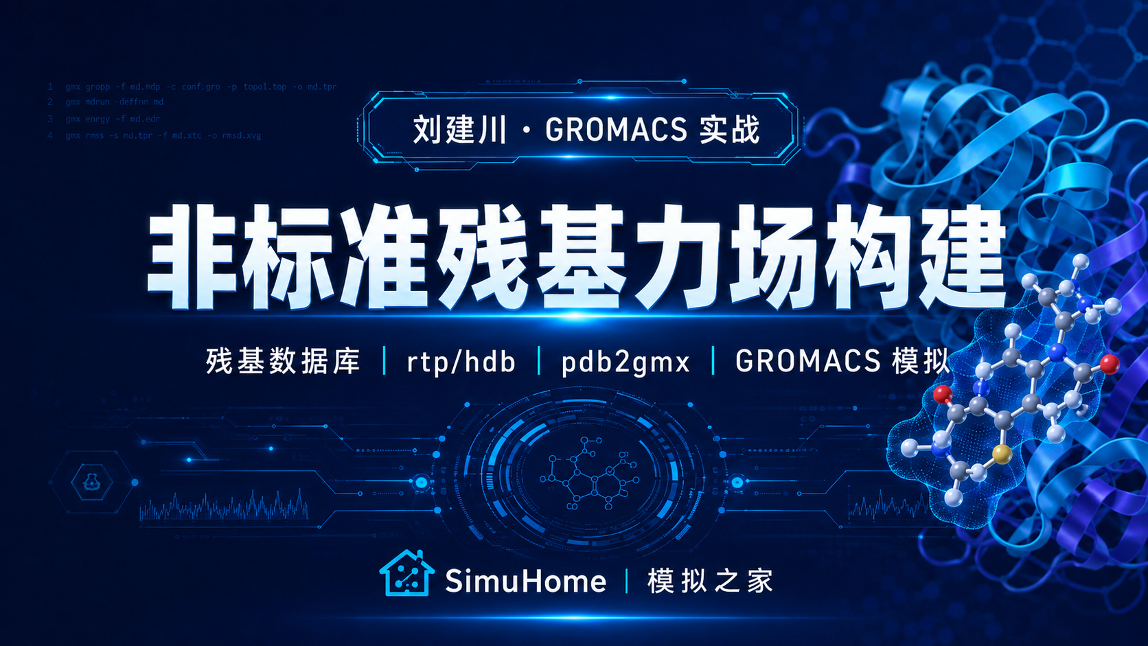 刘建川・GROMACS 实战课（专题四）| 非标准残基力场构建