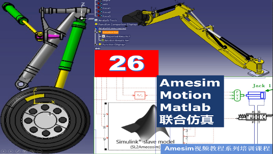 Amesim 第26期 Amesim和Mtalab和Lab.motion联合仿真飞机起落架挖掘机