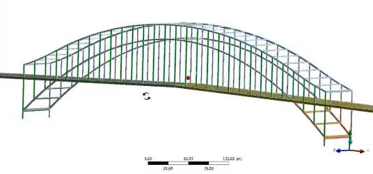 ANSYS Mechanical大桥承受风载的力学分析