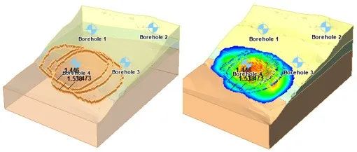 使用二维和三维钻孔管理器建立边坡模型(Borehole Manager)