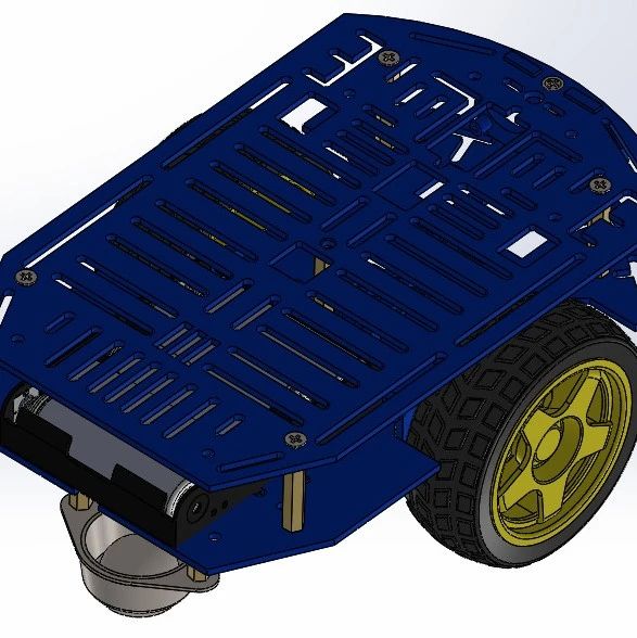 【工程机械】DG007-P编程小车底盘结构3D图纸 Solidworks设计