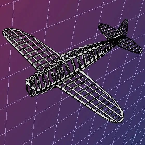 【飞行模型】P-47D战斗机框架结构3D图纸 STEP格式
