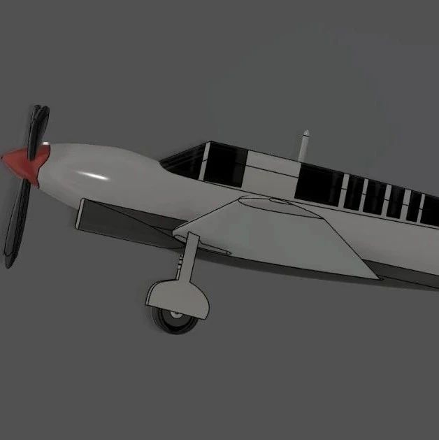 【飞行模型】Fairey Fulmar Mk II舰载侦察机简易模型3D图纸 STEP格式