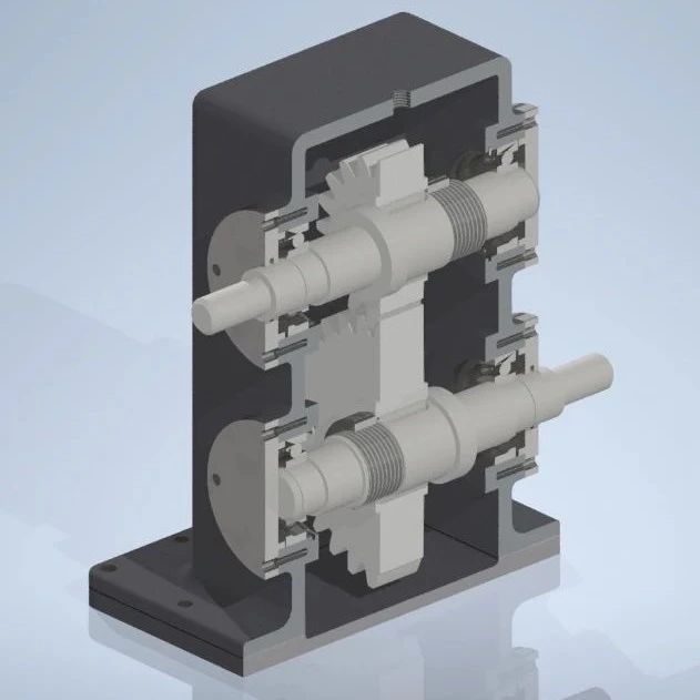 【差减变速器】一级直齿轮减速器减速机模型3D图纸 STP格式 附工程图