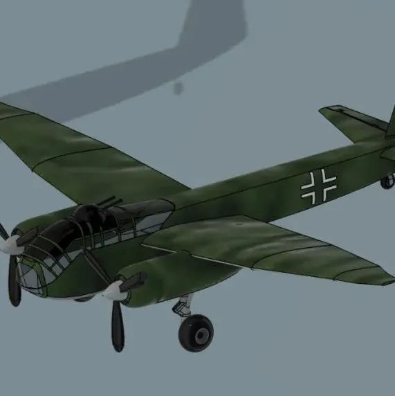 【飞行模型】Junkers Ju 188二战中型轰炸机3D数模图纸 STEP STL格式