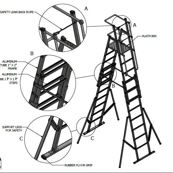 【工程机械】safety adjustable可调节人字梯3D数模图纸 IGS STP格式