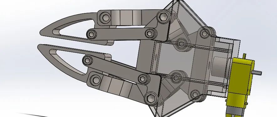 【工程机械】9V CD电机驱动夹爪3D图纸 Solidworks设计