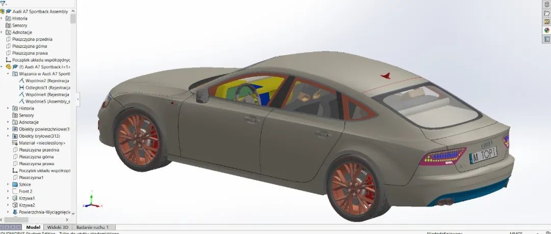 【汽车轿车】Audi A7 Sportback高端轿车3D数模图纸 Solidworks2021