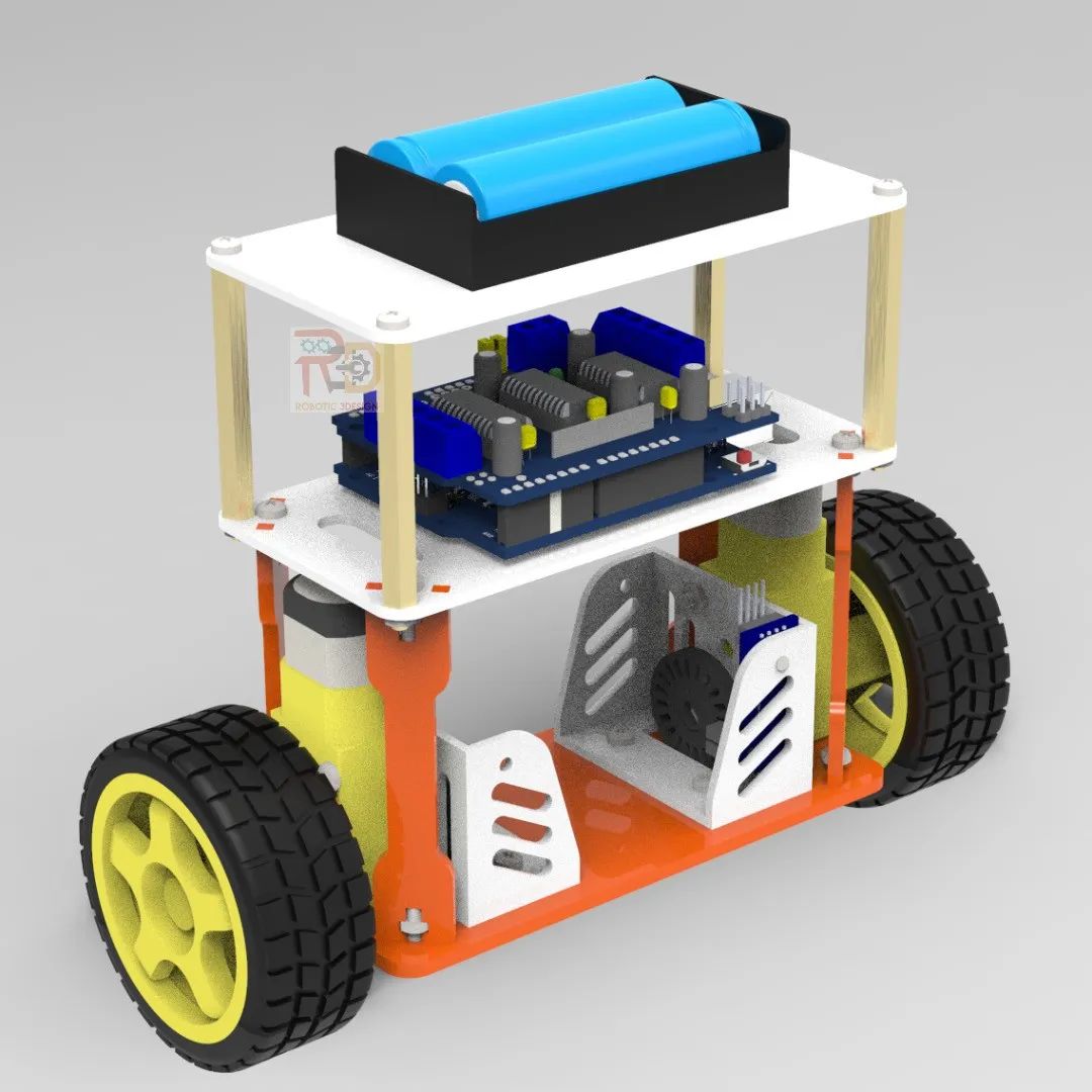 【机器人】Balancing Robot平衡机器人玩具模型3D图纸 STEP格式