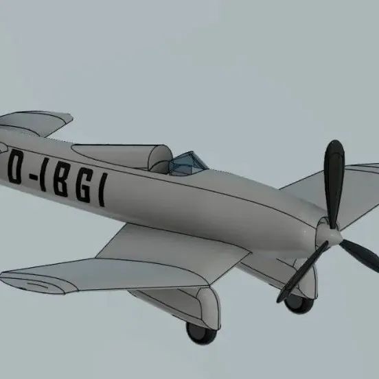 【飞行模型】Flugzeugbau Ha 137地面攻击机简易模型3D图纸 STEP格式
