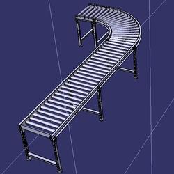 【工程机械】90 degree bend conveyor 90度弯曲输送机3D数模图纸 
