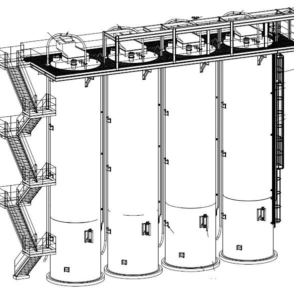 【工程机械】storage silo储料仓3D数模图纸 STEP格式