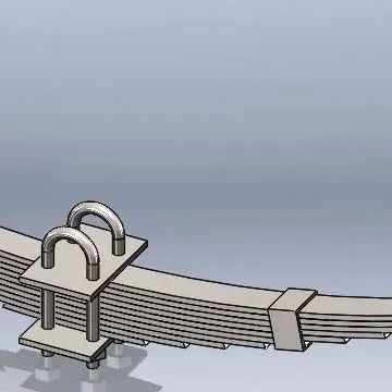 【工程机械】Leaf Spring钢板弹簧结构3D图纸 STEP格式